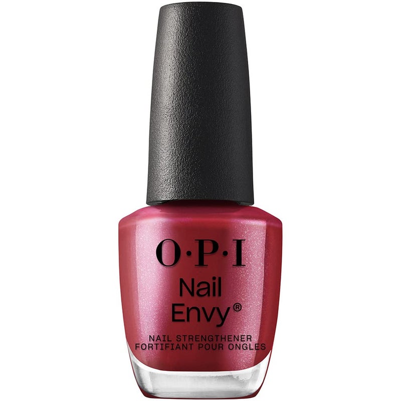 OPI Nail Envy Strengthener Tough Luv | Opaque Dark Red Pearl Strengthening Nail Polish Treatment | Strengthen Weak & Thin Nails - Image 1