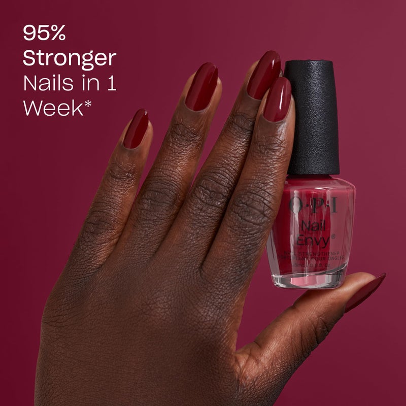 OPI Nail Envy Strengthener Tough Luv | Opaque Dark Red Pearl Strengthening Nail Polish Treatment | Strengthen Weak & Thin Nails - Image 2