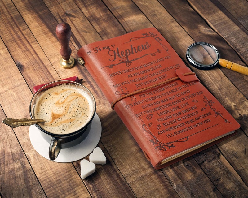 PRSTENLY Birthday Gift for Nephew To My Nephew Journal, 140 Page Refillable Journal Notebooks, Travel Diary Back to School Graduation Christmas Gift for Nephews from Aunt Uncle - Image 2
