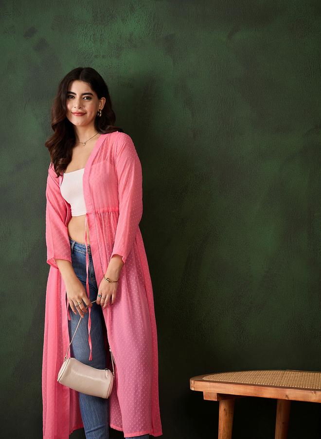 ستايل ستون جاكيت خفيف شيفون بتفاصيل خصر مزموم - Image 2