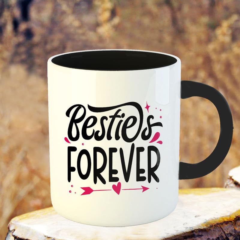YaaNaa Happy Friendship Day Coffee Mug with 1 Friendship Band Besties Forever Gifts for Best Friend Boys Girls Colleagues R1233BK - Image 4
