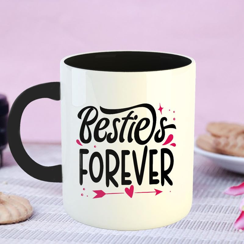 YaaNaa Happy Friendship Day Coffee Mug with 1 Friendship Band Besties Forever Gifts for Best Friend Boys Girls Colleagues R1233BK - Image 3