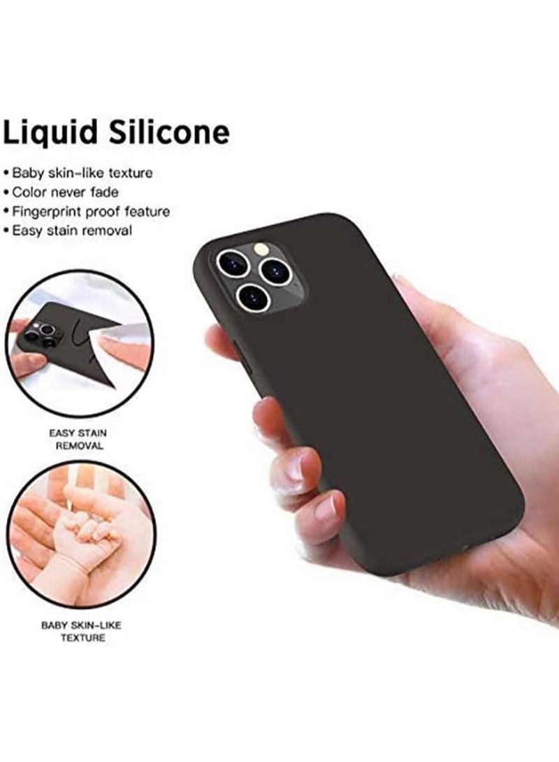 BORTONY Liquid Silicone Shockproof Cover Case for Apple iPhone 12/12 Pro Black - Image 2