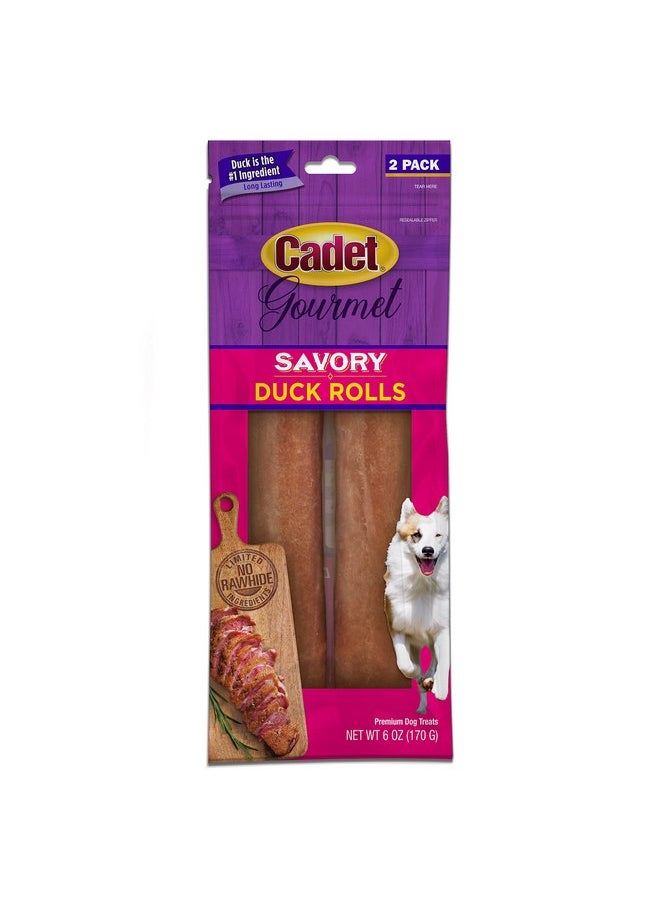 Cadet Cadet Gourmet Savory Duck Rolls Dog Treats - Healthy & Natural Duck Dog Treats for Small & Large Dogs - Rawhide Alternative - Inspected & Tested in USA, 7 In. (2 Count)  - Image 1
