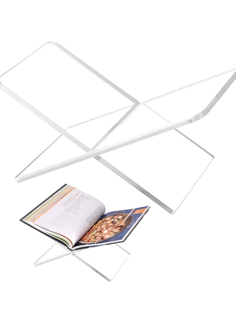 Zuleen - Acrylic Quran (Rail)Stand Holder for Reading X- shaped Clear Book Stand for Open and Closed Books - Image 1