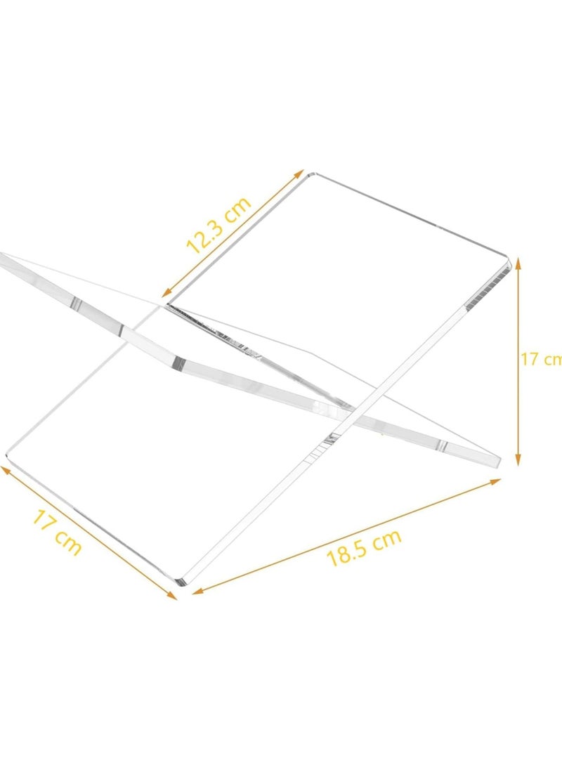 Zuleen - Acrylic Quran (Rail)Stand Holder for Reading X- shaped Clear Book Stand for Open and Closed Books - Image 1