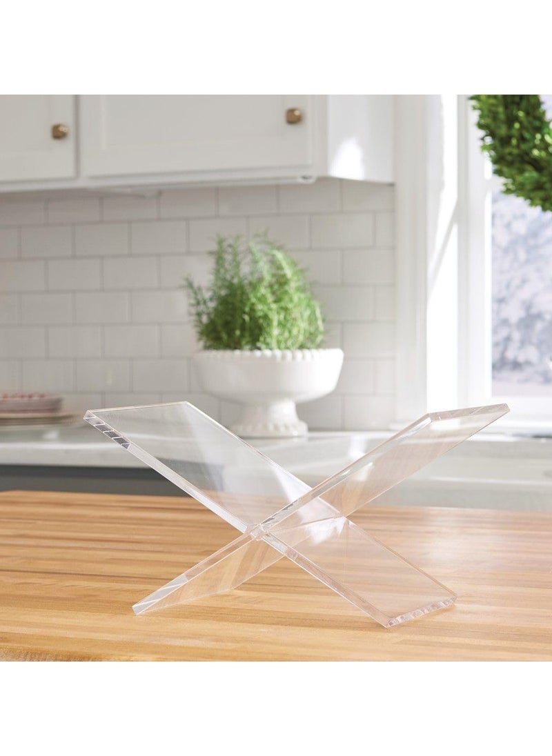 Zuleen - Acrylic Quran (Rail)Stand Holder for Reading X- shaped Clear Book Stand for Open and Closed Books - Image 1