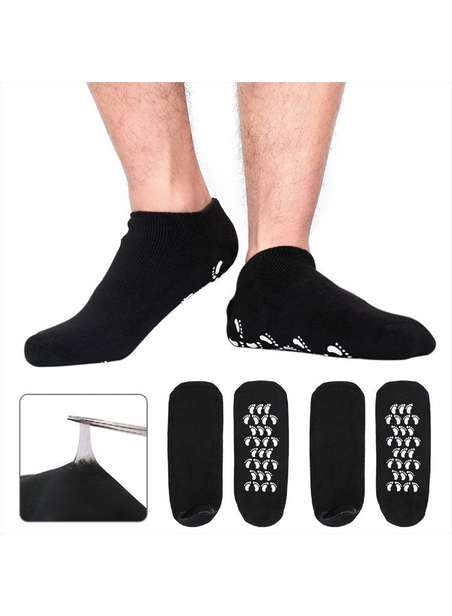 Codream Large Men's Moisturizing Gel Socks Men's Feet Care Ultimate Treatment for Dry Cracked Rough Skin on Feet Pack of 2 Pairs Black US Men 10-15 - Image 1