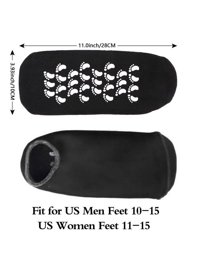 Codream Large Men's Moisturizing Gel Socks Men's Feet Care Ultimate Treatment for Dry Cracked Rough Skin on Feet Pack of 2 Pairs Black US Men 10-15 - Image 4