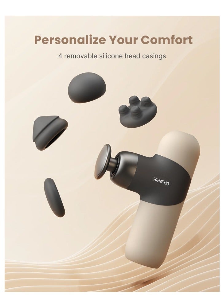 RENPHO Mini Thermal Massage Gun with Heat Function Mini Massage Gun Portable Fashionable Percussion Massager with Coloured Silicone Sleeves Travel Size with Carry Bag for Muscle Massage - Image 4