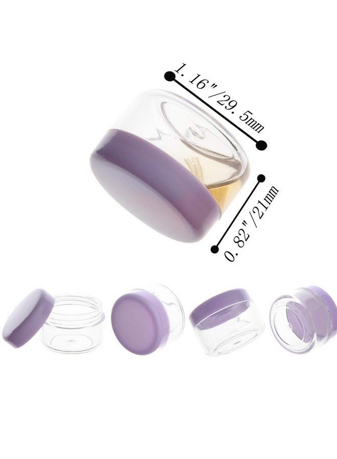 ZEJIA 5 Gram Sample Containers With Lids, Mini Makeup Containers, Empty Plastic Travel Cosmetic Containers With Labels(50 Count, Purple Lid) - Image 2