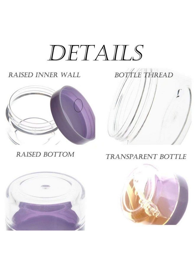ZEJIA 5 Gram Sample Containers With Lids, Mini Makeup Containers, Empty Plastic Travel Cosmetic Containers With Labels(50 Count, Purple Lid) - Image 3