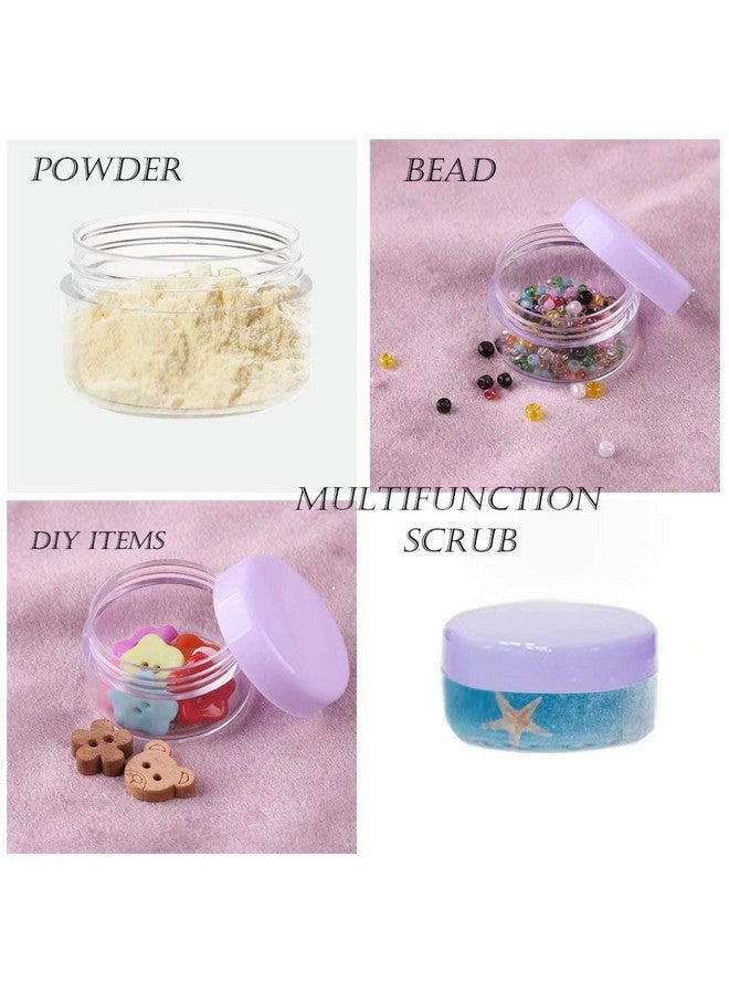 ZEJIA 5 Gram Sample Containers With Lids, Mini Makeup Containers, Empty Plastic Travel Cosmetic Containers With Labels(50 Count, Purple Lid) - Image 5