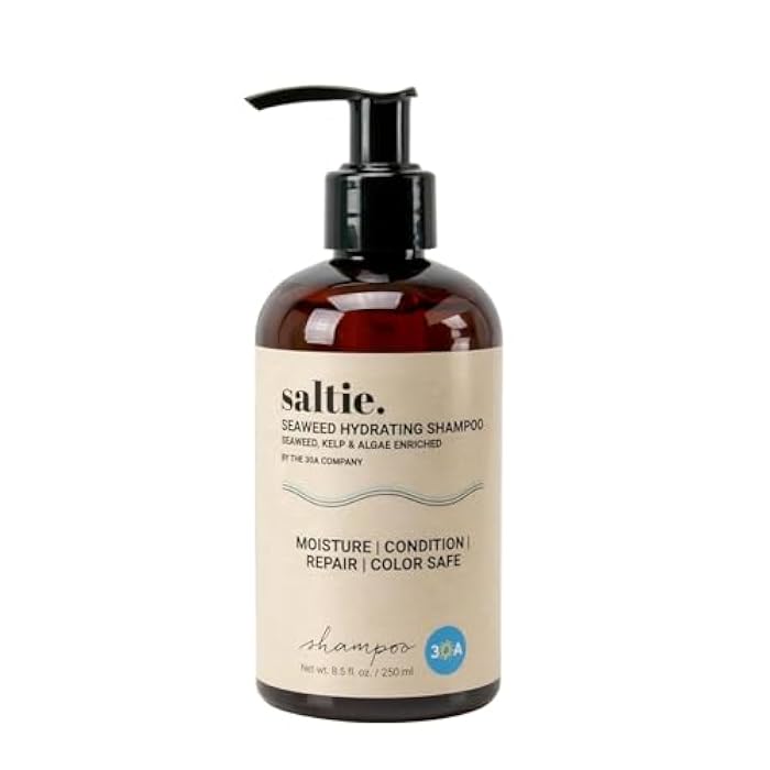Saltie Hydrating Shampoo - Deep Moisture - Repairs and Bonds Dry Damage - Adds Shine - Reduces Frizz -No Sulfates, Parabens, Gluten, and Phthalates - No Artificial Color - Peppermint Leaf Oil - Image 1