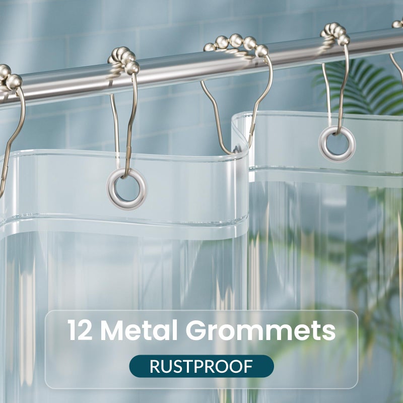 Titanker Clear Shower Curtain Liner, Plastic Shower Liner PEVA 72 x 72 Lightweight Waterproof Shower Curtains for Bathroom with Magnets and Rustproof Grommets - Image 3
