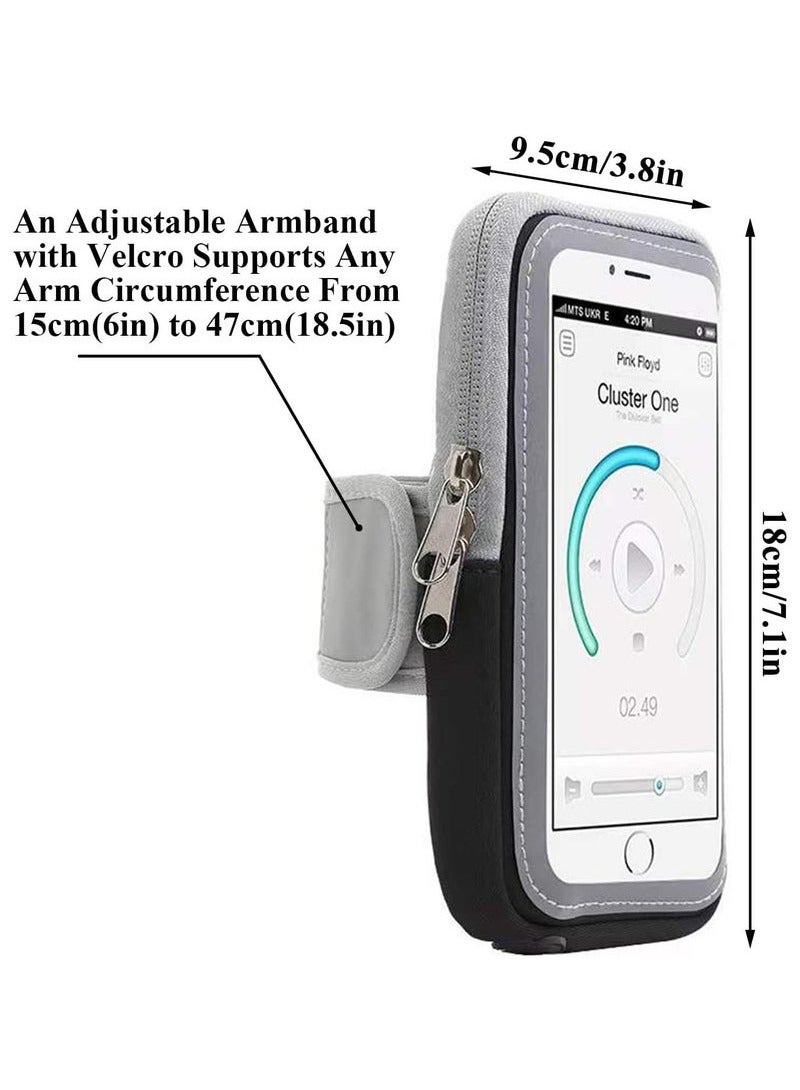 Generic Running Armband Phone Holder for Running Full Touchscreen Phone Arm Bands for Running Sports Phone Holder with Adjustable Band for iPhone 13 Pro Max 12 11 Xs Xr 8 7 Galaxy S20 S10 S9 S8  - Image 2
