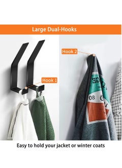 SYOSI 4 Pcs Coat Rack Hooks Wall Mounted, for Hanging Clothes, Coat, Towel, Rope, Keys, Hats, Purse, Screws Invisible Hooks for Kitchen, Door, Cabinet, Bathroom, Foyers, Hallways, and Bedrooms  - Image 2