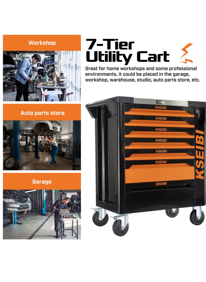 KSEIBI Heavy-Duty 7-Drawer Tool Cabinet with Lockable Storage & Smooth-Glide Wheels – Perfect for Garages, Workshops & Industrial Use  - Image 5