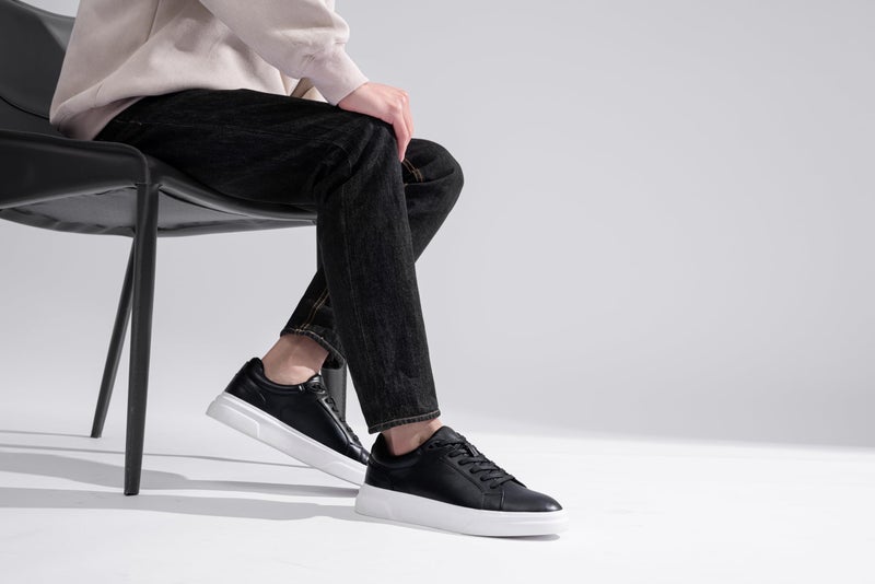 Vostey Men's Casual Shoes Fashion Sneakers Breathable Business Sneakers for Men (BMY5012A Black 10) - Image 2