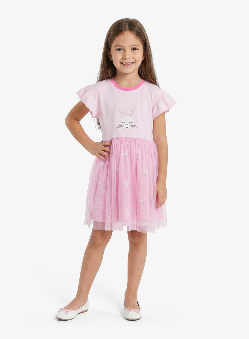 Pinata Cute Bunny Print Tulle Dress - Image 1