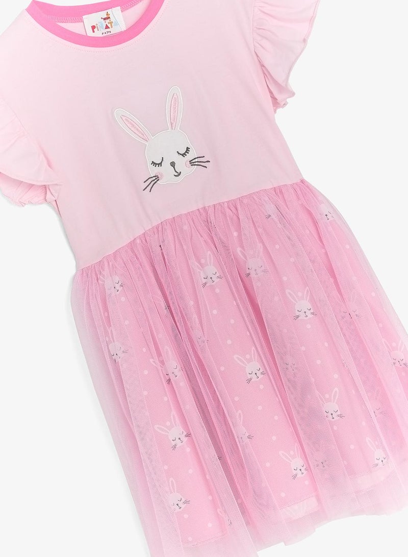 Pinata Cute Bunny Print Tulle Dress - Image 4