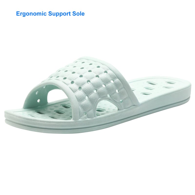 COZYAREA Shower Shoes Quick Dry Non-Slip Bathroom Slippers for Men Women Dorm Home Slides Light Blue Size 7.5-8 Women/6.5-7 Men - Image 4