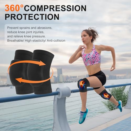 HISFFOG Volleyball Knee Pads for Dancers, Soft Breathable Knee Pads for Men Women Younth Girls Kids Knees Protective, Knee Braces for Volleyball Football Dance Yoga Wrestling Running Cycling - Image 4