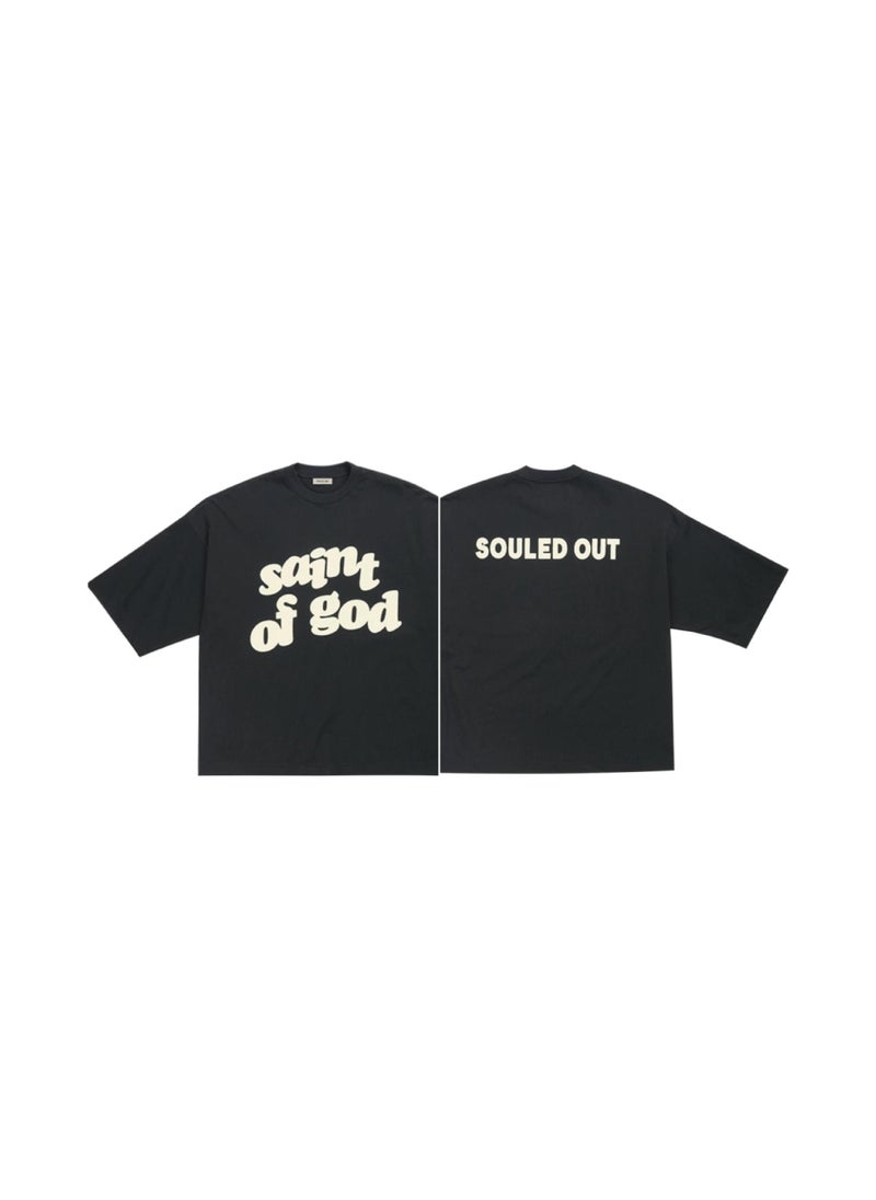 Generic - FEAR OF GOD x Saint Mens Oversized Print Tee Black - Image 1