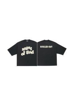 FEAR OF GOD x Saint Mens Oversized Print Tee Black