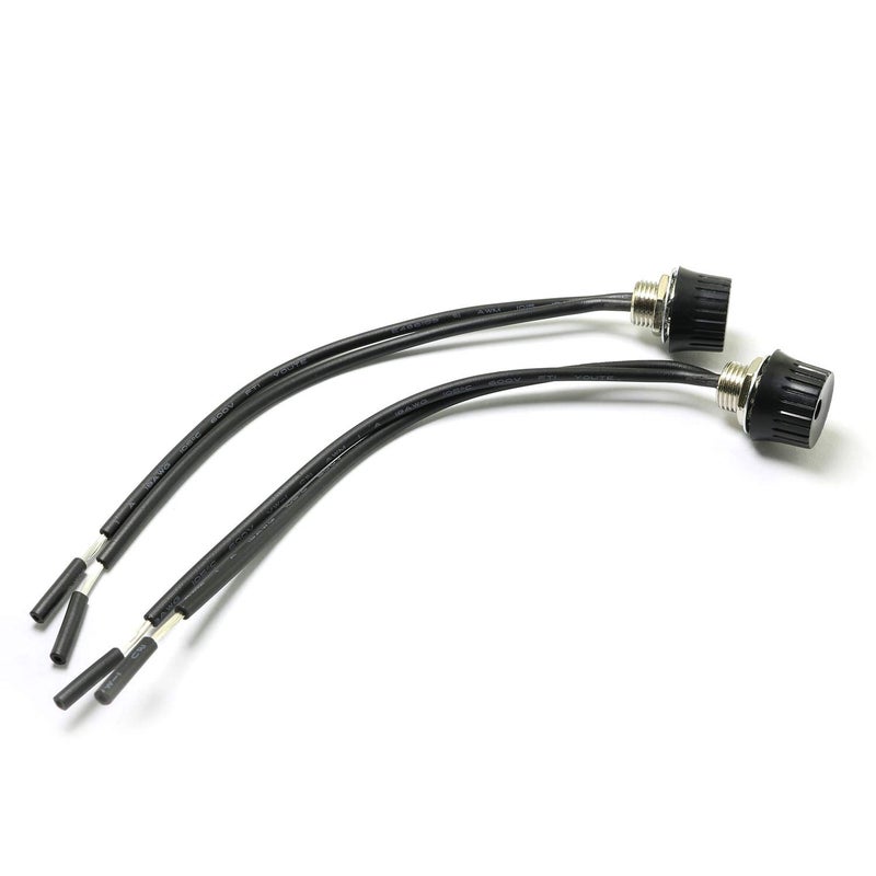 RuiLing 2Pack Rotary OnOff Switch with Lead Wire 3A 125250V Single Pole Metal Base Canopy Switches Black