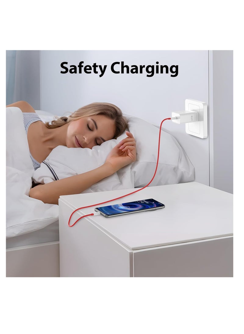 Generic - 80W for Oneplus 13 12 12R 11 10 Pro Charger SuperVooc Warp Charger for Oneplus 9 Pro 10T 10R 8T 8 Dash Charge 80W Power Adapter for One Plus Oppo Realme Fast Wall Charger Adapter with 3ft USB C Cable - Image 1