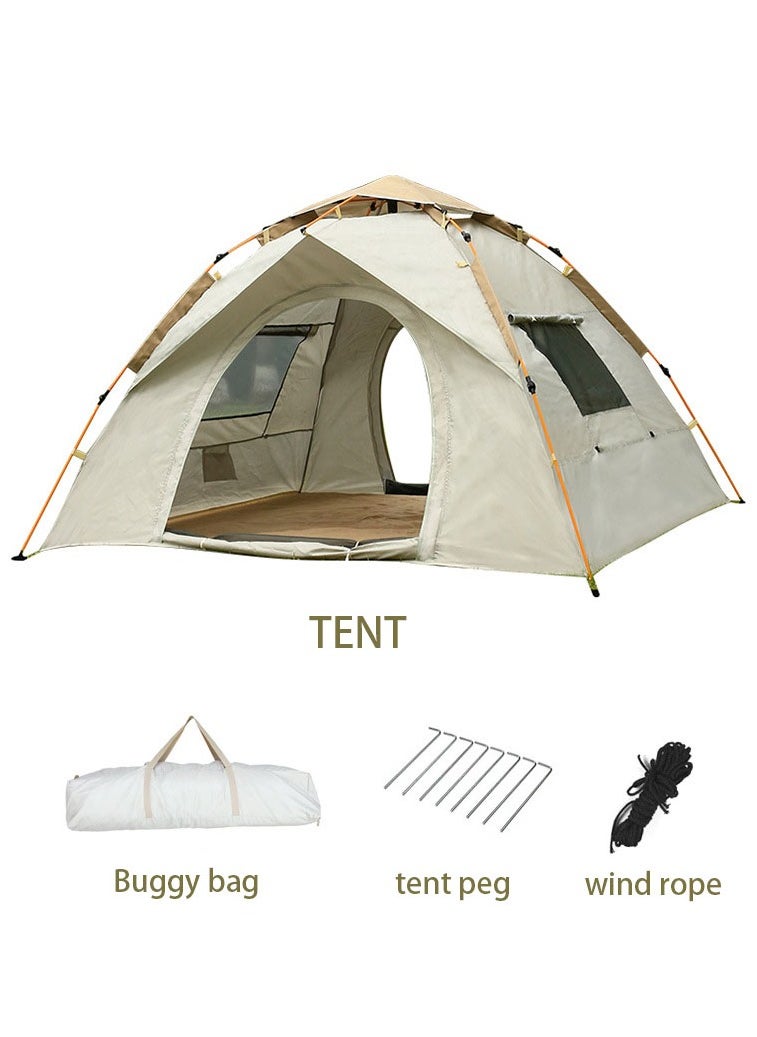 CIMIA Quick-Opening Tent 3-4 People 220*200*145CM Beige  - Image 1