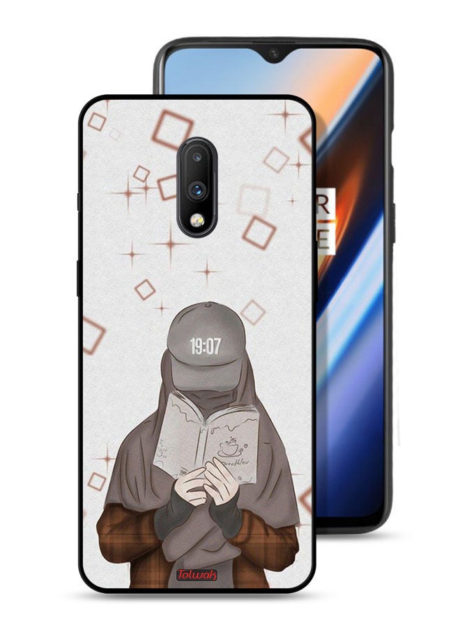 Tolwak OnePlus 7 Protective Case Cover Girl Reading Art - Image 1