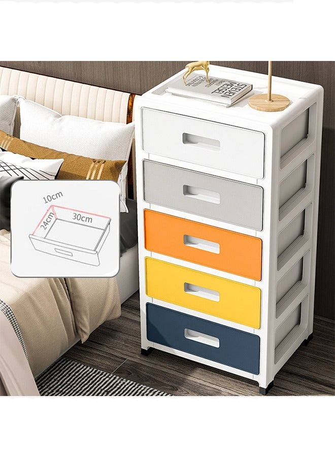 Beauenty Drawer Storage Cabinet Toys Storage Box 5 Layer ï¼Œwith Wheels containers for Kitchen Bathroom Storage Cabinet for Clothes Toys Bedroom - Image 1