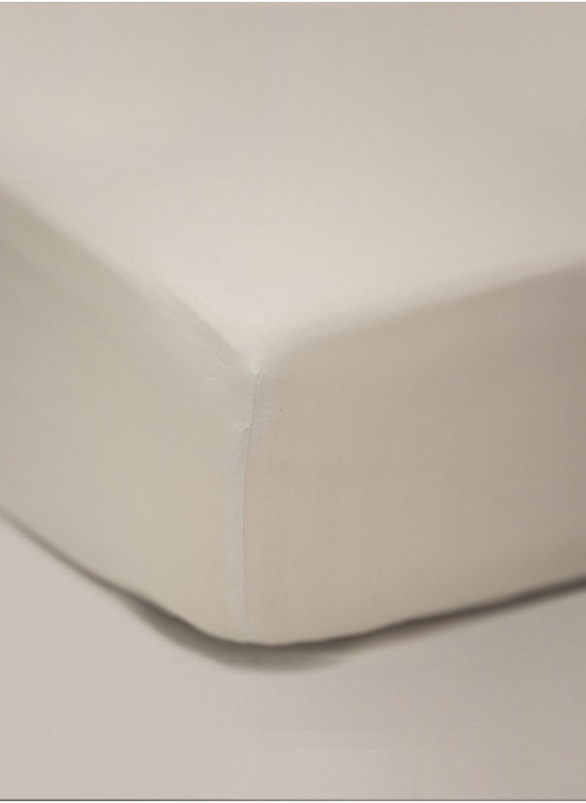 American Linen Queen Striped Fitted Sheet with 2 Pillow Case 180 x 200 Cm White  - Image 2