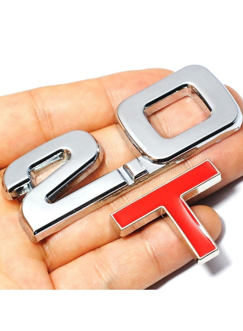 Car Sticker Emblem Badge 3D Metal Metallic Logo Universal Auto Decal (Pack of 1, 2.0T)