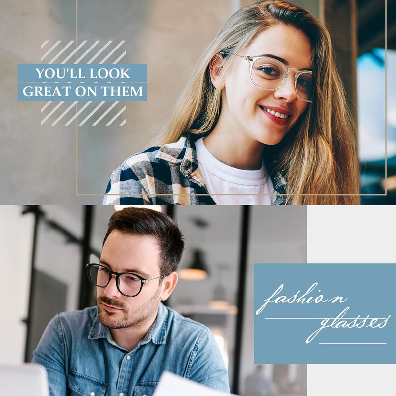 GQUEEN Fake Non Prescription Glasses Clear Lens for Women Men Oversized Frame UV400 Protection, 201581 - Image 2