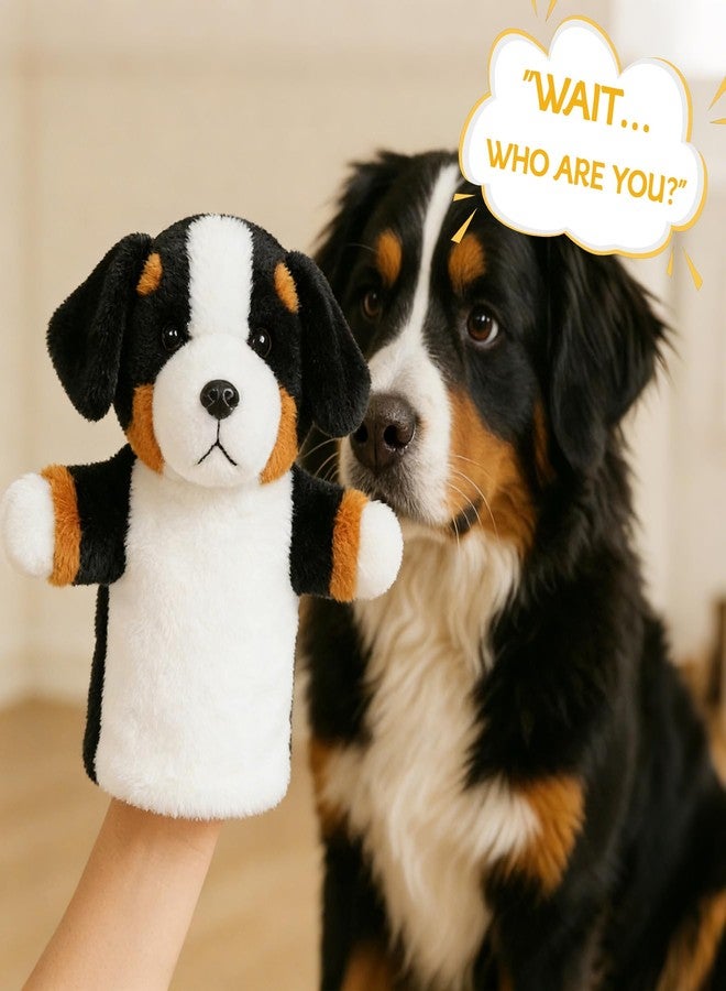 JUSTQUNSEEN Plush Dog Hand Puppet for Children Educational Pretend Play Animal Puppet for Storytelling Classroom Theater Party Gift for Toddlers Bernese Mountain Dog - Image 4