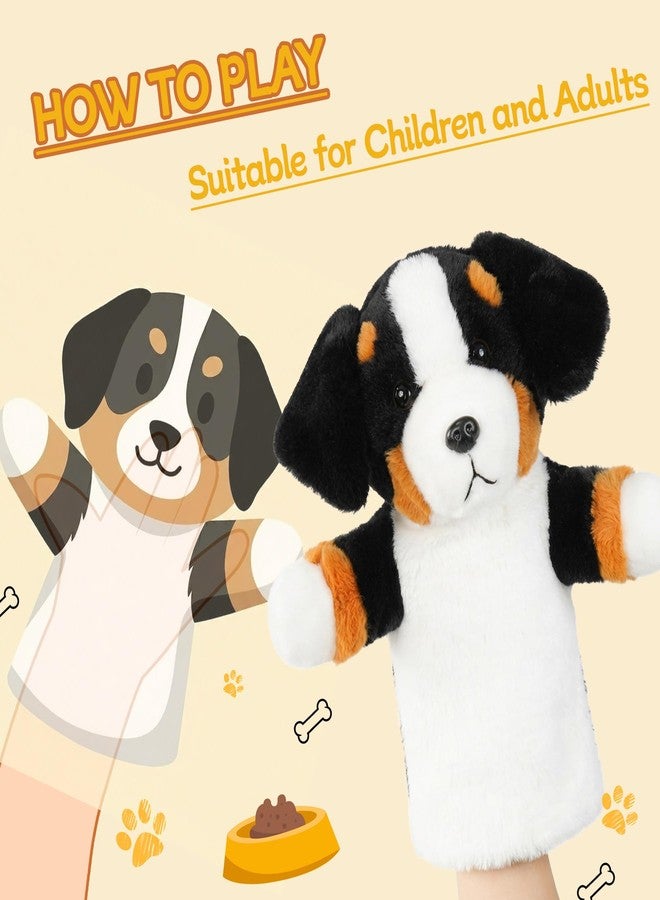 JUSTQUNSEEN Plush Dog Hand Puppet for Children Educational Pretend Play Animal Puppet for Storytelling Classroom Theater Party Gift for Toddlers Bernese Mountain Dog - Image 5