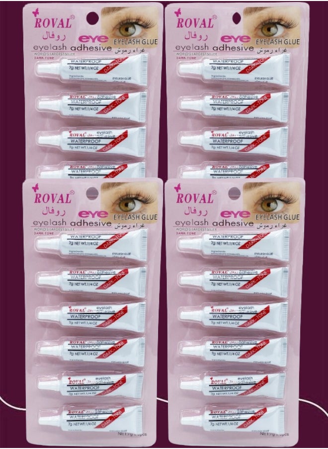 ROVAL - 24 Pieces Eyelash Glue Adhesive Dark Tone 7g - Image 1