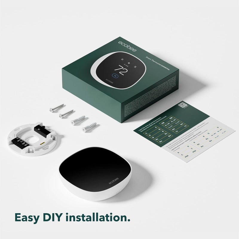 Ecobee ترموستات إيكوبي الذكي الأساسي 2025 المعتمد من Energy Star قابل للبرمجة WiFi يعمل مع سيري وأليكسا ومساعد جوجل - Image 4