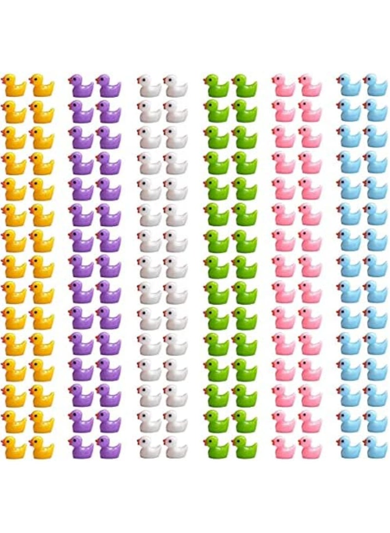 Luckam Mini Ducks Tiny Duck Figurines Bulk for Garden Micro Landscape, Mini Resin Ducks for Dollhouse Aquarium Potted Ornament Charms Party Toys DIY Craft Accessories(180 Pcs) - Image 1