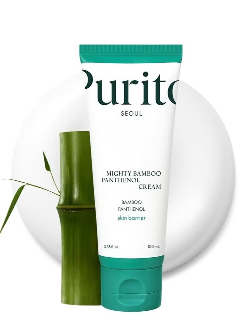 PURITO Mighty Bamboo Panthenol Cream, Glow Cream, Skin Barrier Repair, for All Skin Types, Daily Face Moisturizer, Glass skin, Vegan, Korean Skin Care 3.38fl.oz / 100ml - Image 1