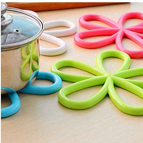 we3 Large Silicone Trivets - Silicone Pot Holders/Spoon Rest/Kitchen Table Mat 5 Set Insulated, Flexible, Durable, Non Slip Hot Pads and Large Coasters 19 cm - Image 4