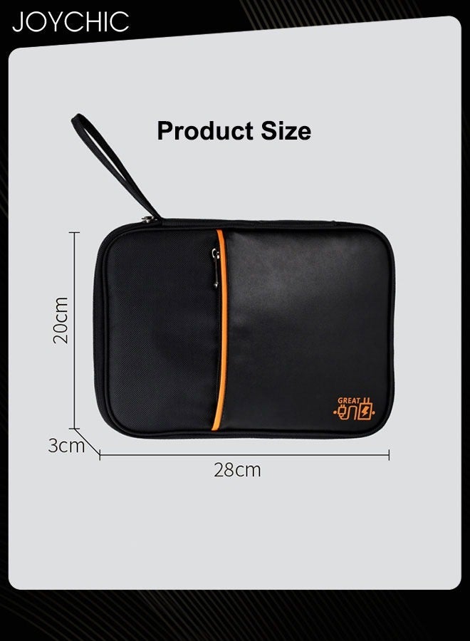 Joychic iPad Storage Bag Anti-collision Data Cable Carry Case Moisture-proof Power Bank Travel Portable Headphone Storage Organizer for Women Men Outdoor Black  - Image 5