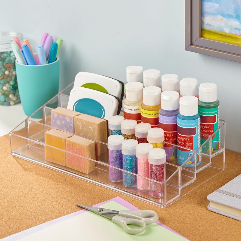 STORi Multi-Level Nail Polish Bottle Holder | Clear Plastic Organizer Rack for up to 40 Nail Polish Bottles, Rectangular 4 Tiered Vanity Display Stand for Makeup and Eyeshadow Palettes | Made in USA - Image 4
