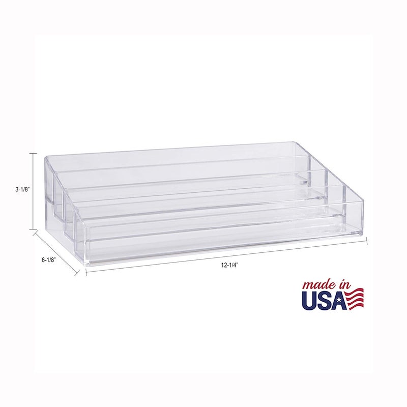 STORi Multi-Level Nail Polish Bottle Holder | Clear Plastic Organizer Rack for up to 40 Nail Polish Bottles, Rectangular 4 Tiered Vanity Display Stand for Makeup and Eyeshadow Palettes | Made in USA - Image 5