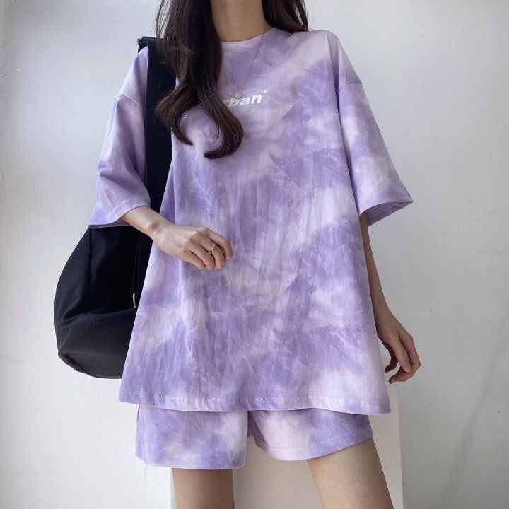Sports suit womens Korean-style summer new small thin salt sweet top shorts casual two-piece suit for women 370# Gray  - Image 5