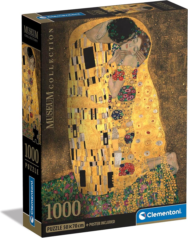 Clementoni 39790 Museum Collection-The Kiss-1000 Pieces-Adult Jigsaw Puzzles, Art, Famous Paintings, Made in Italy, Multi-Coloured - Image 1