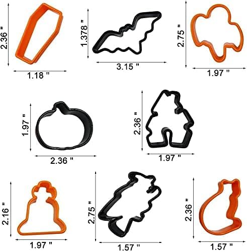 Husaini Mart HUSAINI MART 8PCS Halloween Cookie Cutters Set Plastic Biscuit Cutters Pumpkin Witch Tombstone Haunted House Ghost Cat Bat  - Image 2